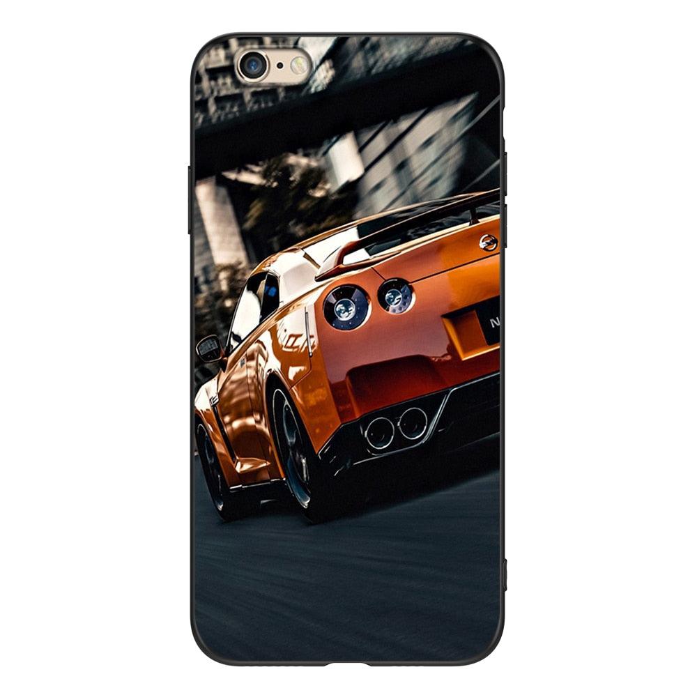 Cute Cover Soft Silicone Print Cars Print Phone Case For Iphone 5s 5 S Se 2016 4.0" Case Phone Cover On Iphone 6s 6 S Plus Funda Bumper Black Case Sport Race Car