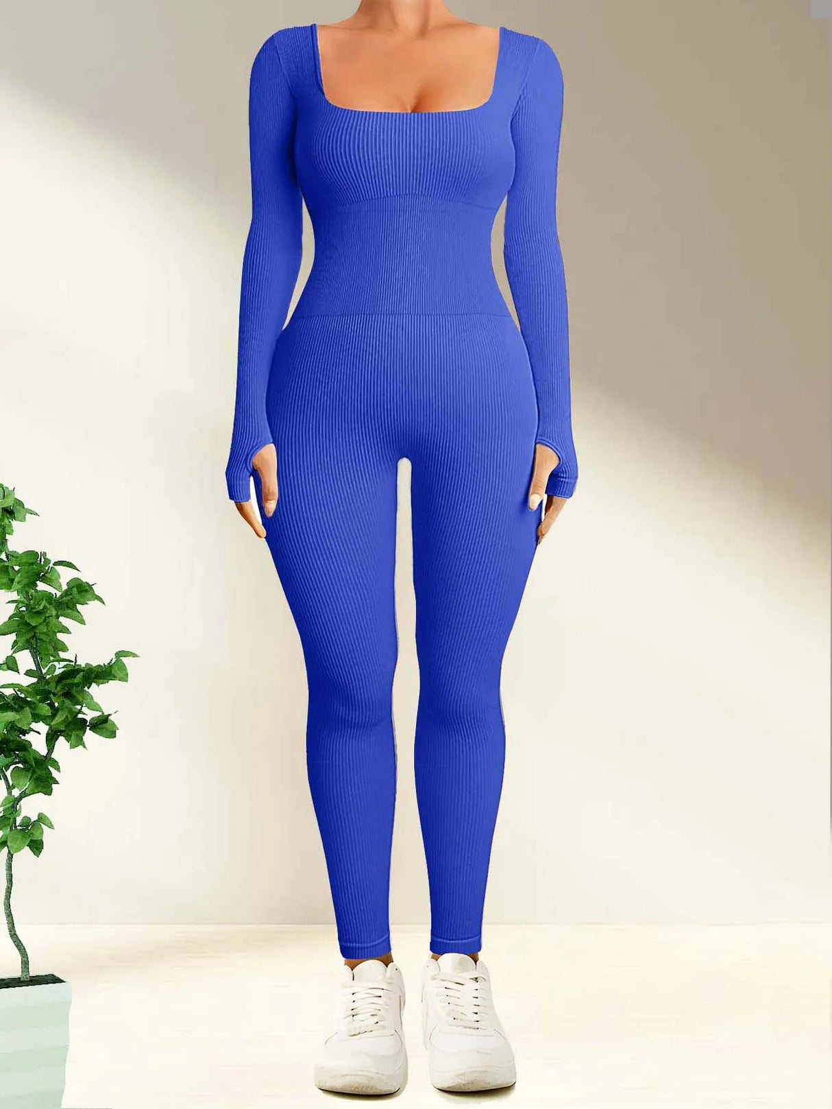 Sleek and Stylish Ribbed Yoga Jumpsuit