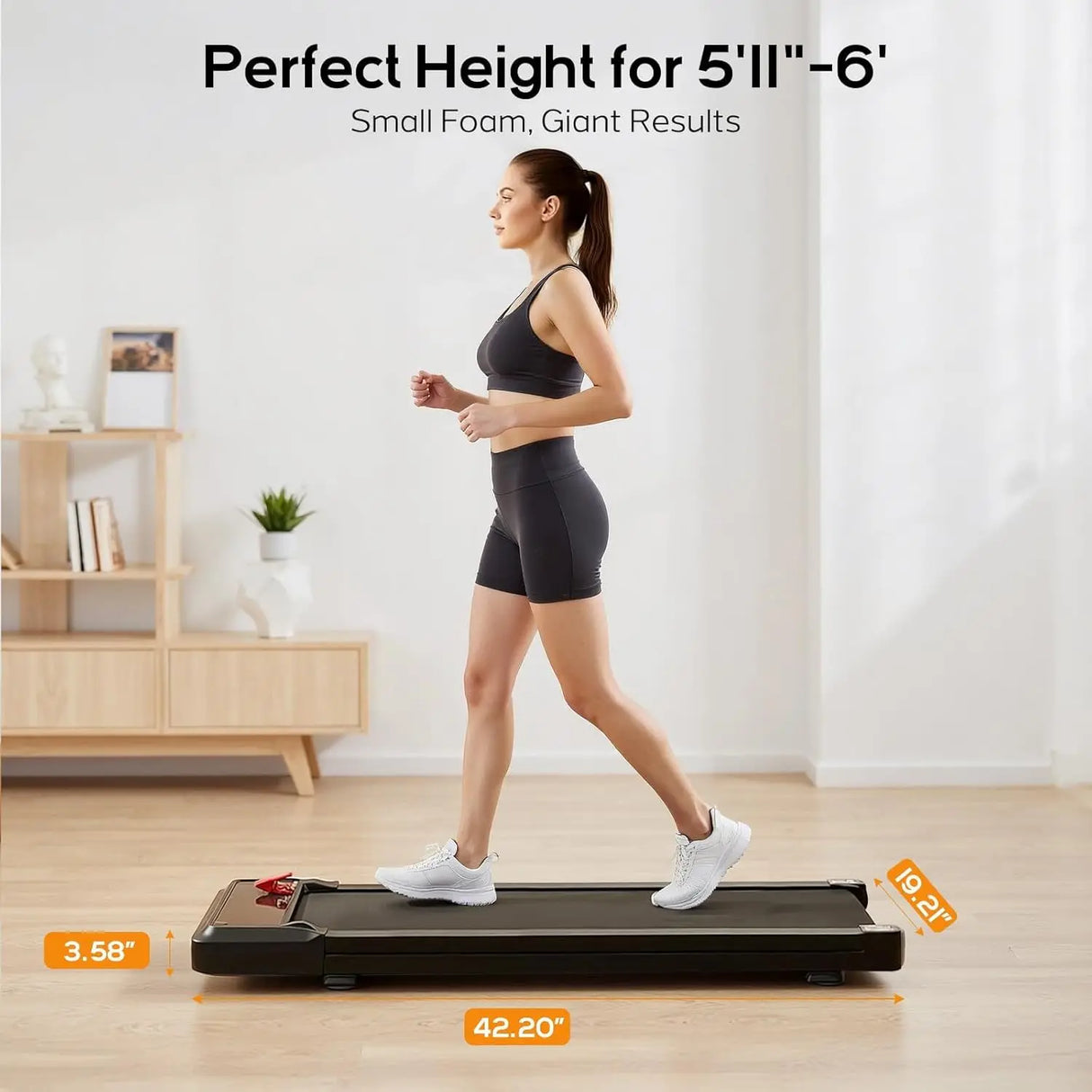 Under Desk Walking Pad, Portable Compact Electric Treadmill, Quiet Fitness Machine with Remote & LED Display for Home Office