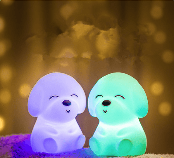 Dog LED Night Light Touch Sensor Remote Control Colors USB Rechargeable Silicone Puppy Lamp For Children Kids Baby Perfect Gift