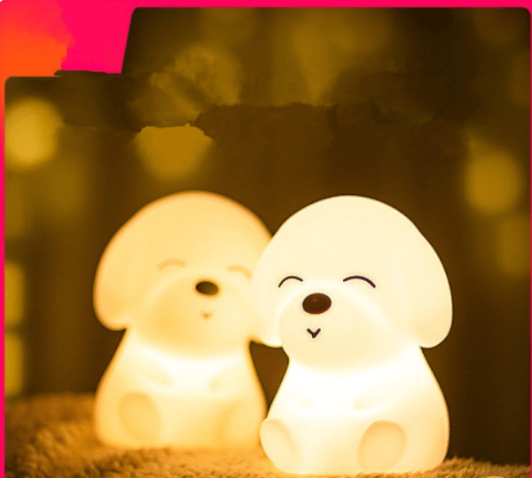 Dog LED Night Light Touch Sensor Remote Control Colors USB Rechargeable Silicone Puppy Lamp For Children Kids Baby Perfect Gift