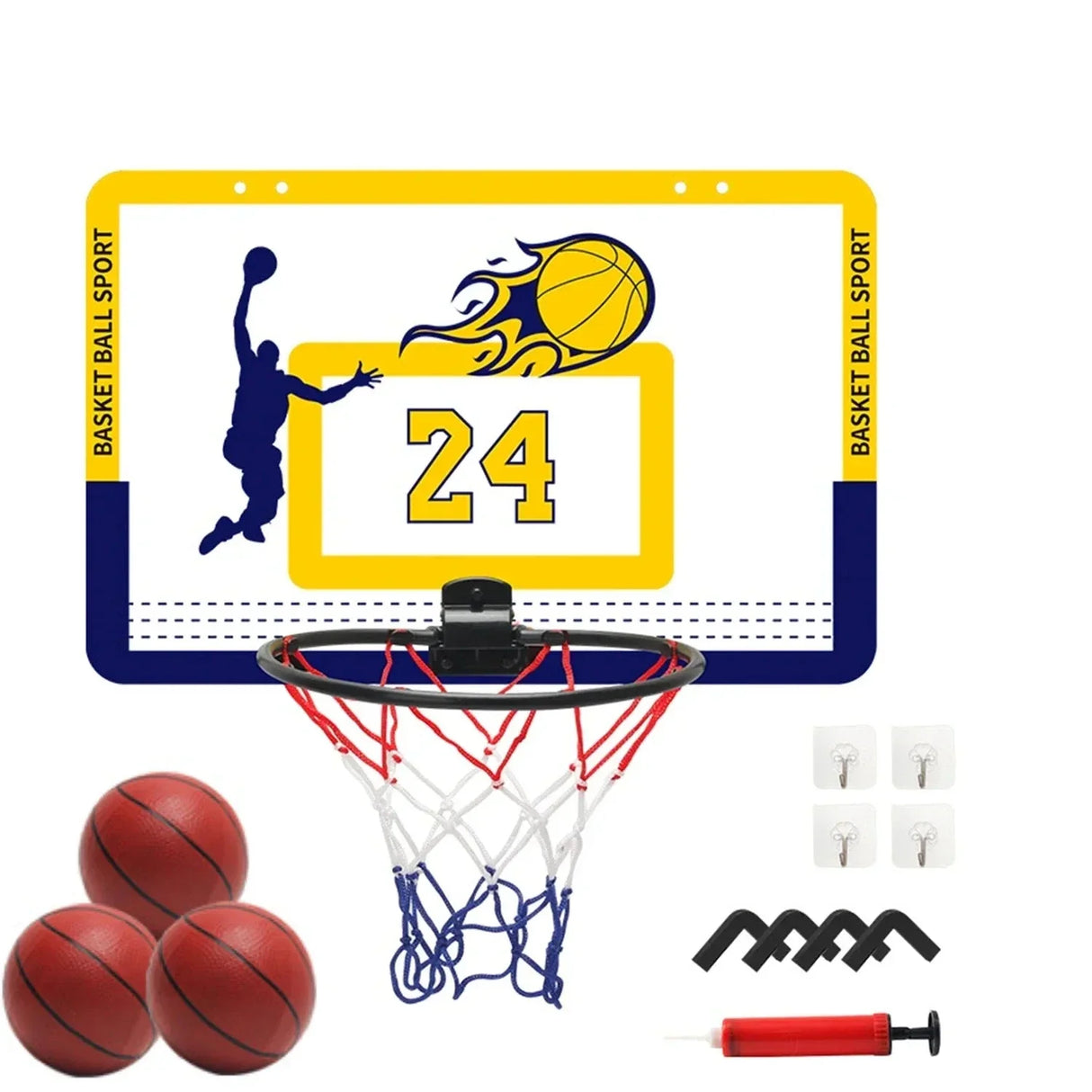 Door and Wall Mounted Kids' Basketball Hoop Gift Set