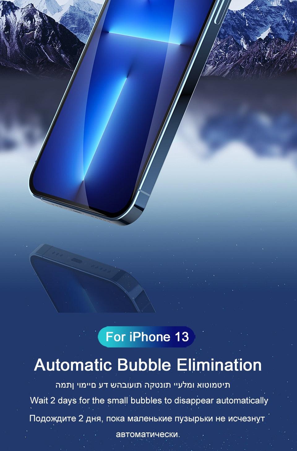 Full Cover Film For iPhone 13 12 11 14 Pro MAX Mini Screen Protector XS Max XR X 7 8 6S Plus SE 2020 Phone Accessories Screen Protector Ultra Strengthened Tempered Glass