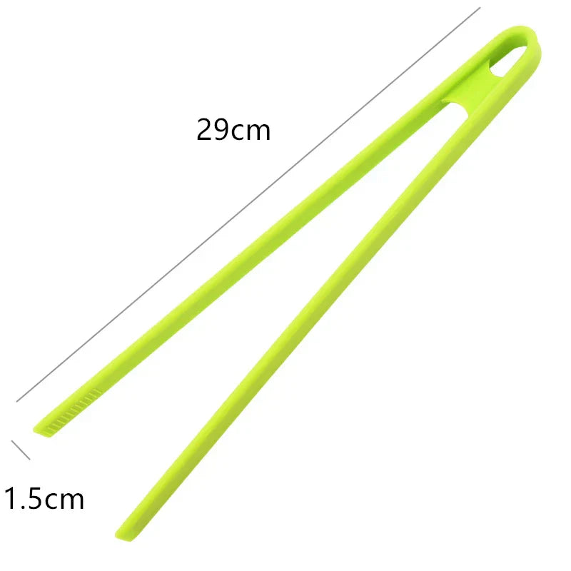 Silicone Non-Slip Tongs Long Handle BBQ Steak Clamp Kitchen Tool