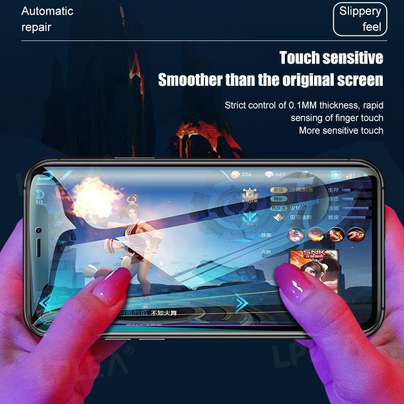 2PCS Hydrogel Silicone Screen Protector Full Glue Cover Sticker Film For iPhone 12 XS Max XR For iphone 13 X 7 8 6S 11 pro max Hydrogel Protective Film Transparent Soft Screen Protectors