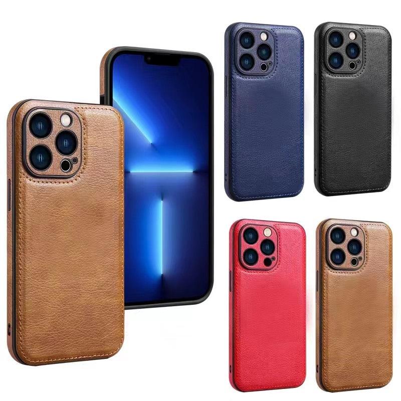 Luxury PU leather Phone Case For iPhone 14 13 Pro Max 12Pro 11Pro Max 13 12 Pro XS MAX XR X SE 7 8 plus Fashion Back Cover Leather Back Case for iPhone 14 Pro Shockproof Cover for iPhone