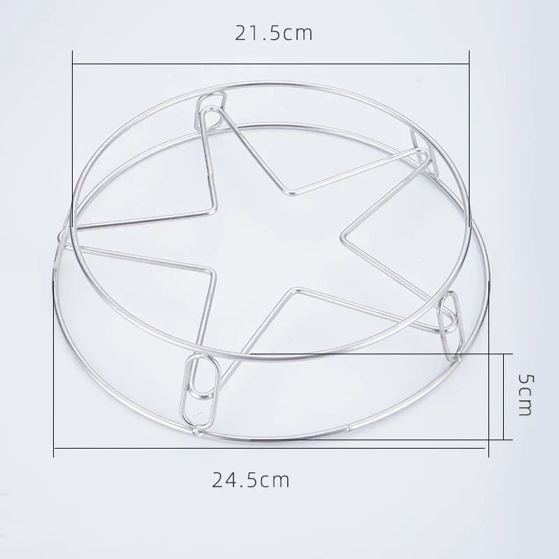 Pentagram Stainless Steel Steamer Rack Dumpling Shelf Nonstick Frying Pan Grill Stand