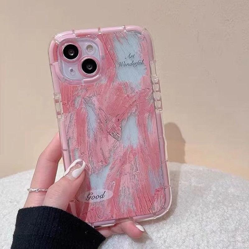 Luminous Art Abstract Phone Case For iPhone 13 12 11 Pro Max Transparent Silicone Shockproof Bumper Cover Floral Girly Transparent Phone Case Glow In Dark iphone case