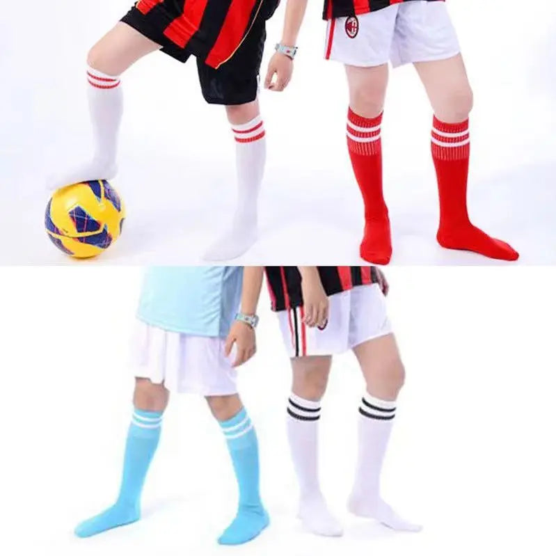 Striped Breathable Cotton Soccer Socks for Kids