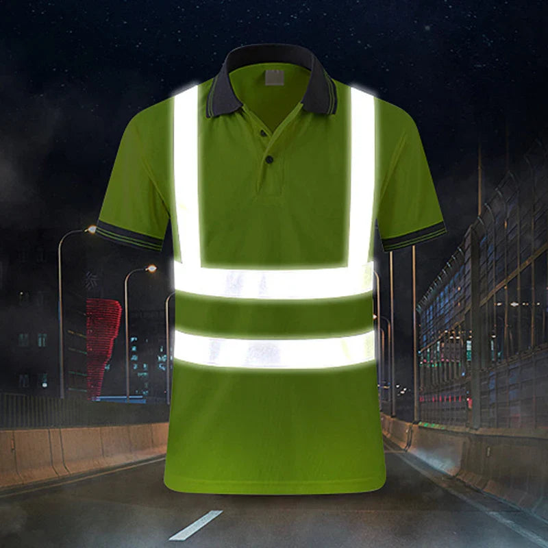 Men's Safety Vest Reflective Fluorescent Yellow Workwear