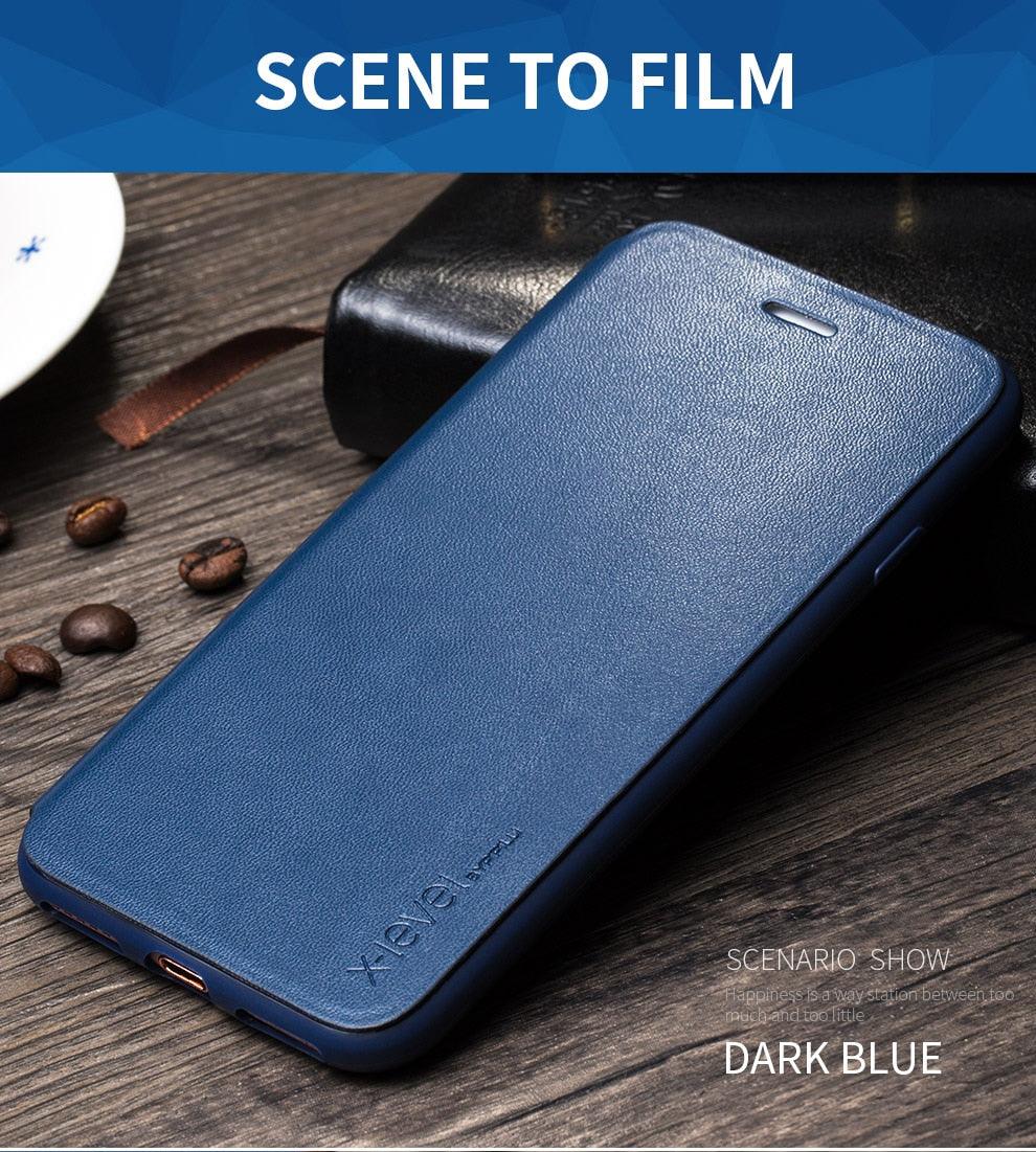 Ultra Thin Slim Case For iPhone 13 12 Case 6S 7 8 Plus X XR XS Max Flip Leather Cover For iPhone 12 11 Pro Max Case Leather Extra Slim Phone Case With Stand Function
