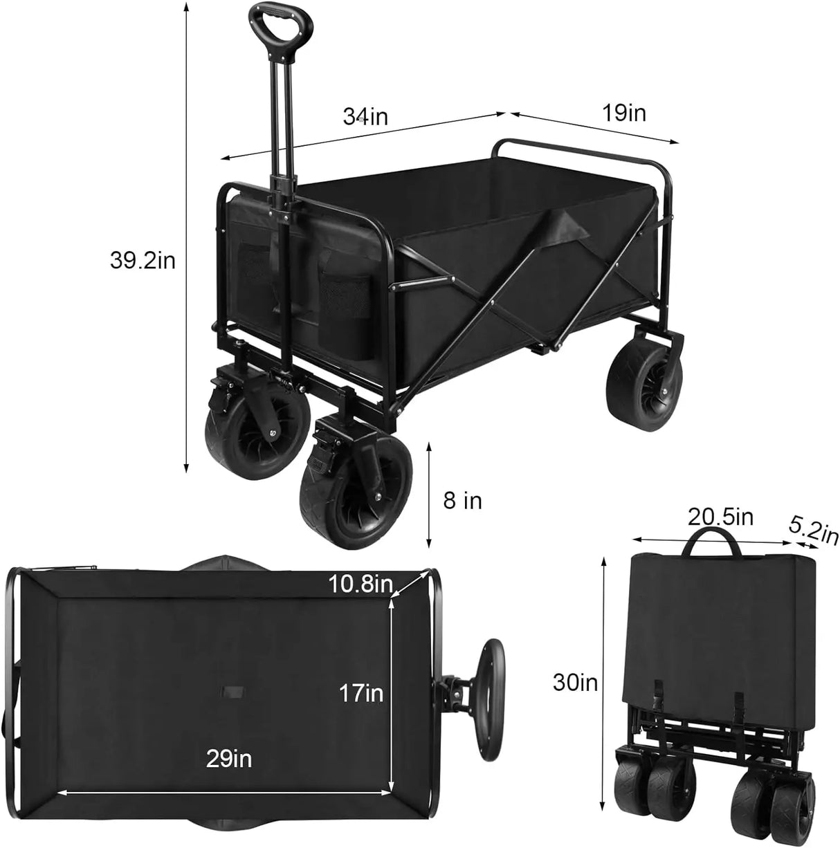 Heavy-Duty Collapsible cart with Wheels