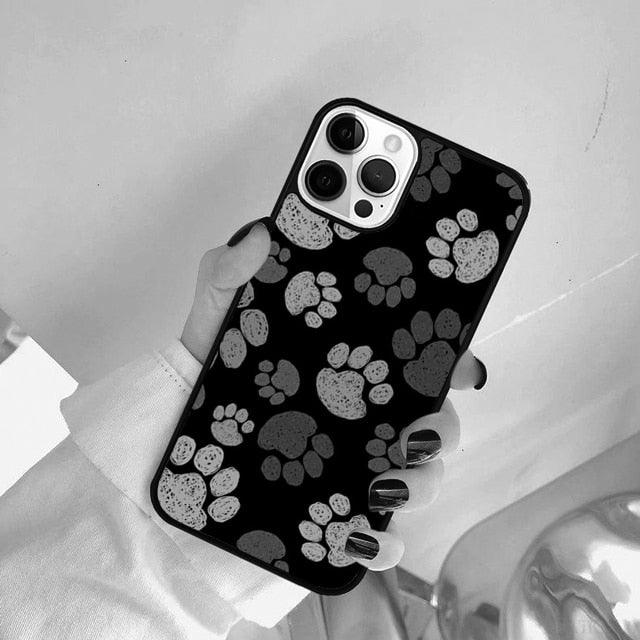 Dog Foot Print Colorful Pattern Phone Case For Iphone 14 Se 2020 Xr Xs 11 12 13 Mini Pro Max 6 7 8 Plus Ultra Designer Printed Hard Back Case