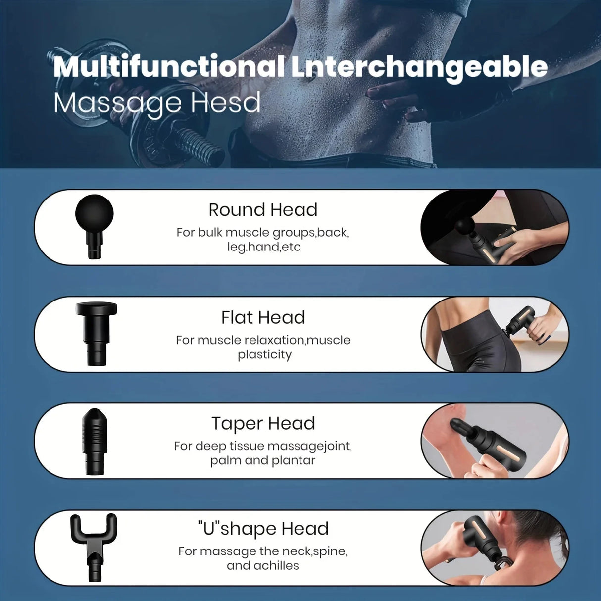 Deep Muscle Massage Gun Portable, Fascia Vibration Gun for Body Neck Back Relaxation, Fitness Slimming Tool