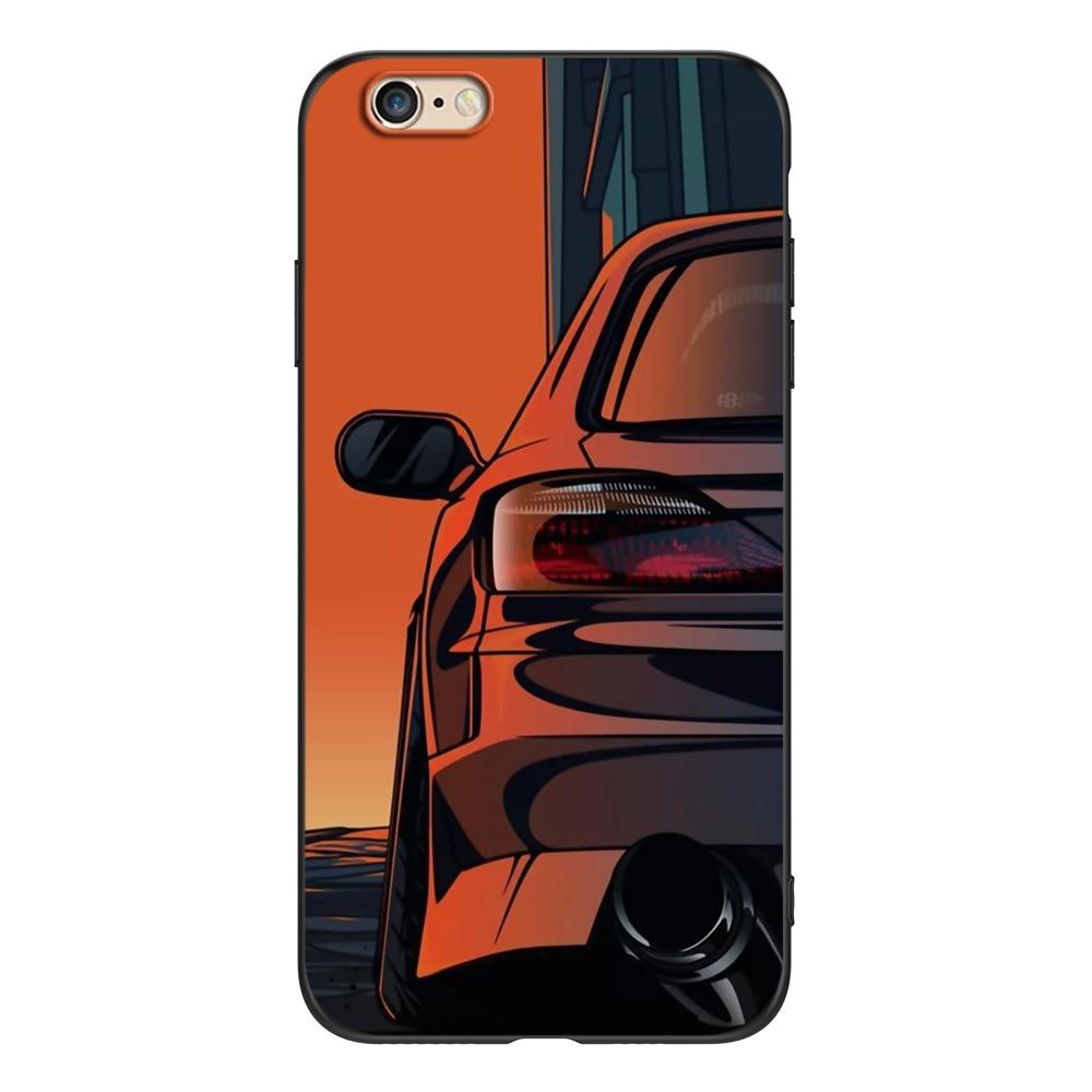 Cute Cover Soft Silicone Print Cars Print Phone Case For Iphone 5s 5 S Se 2016 4.0" Case Phone Cover On Iphone 6s 6 S Plus Funda Bumper Black Case Sport Race Car