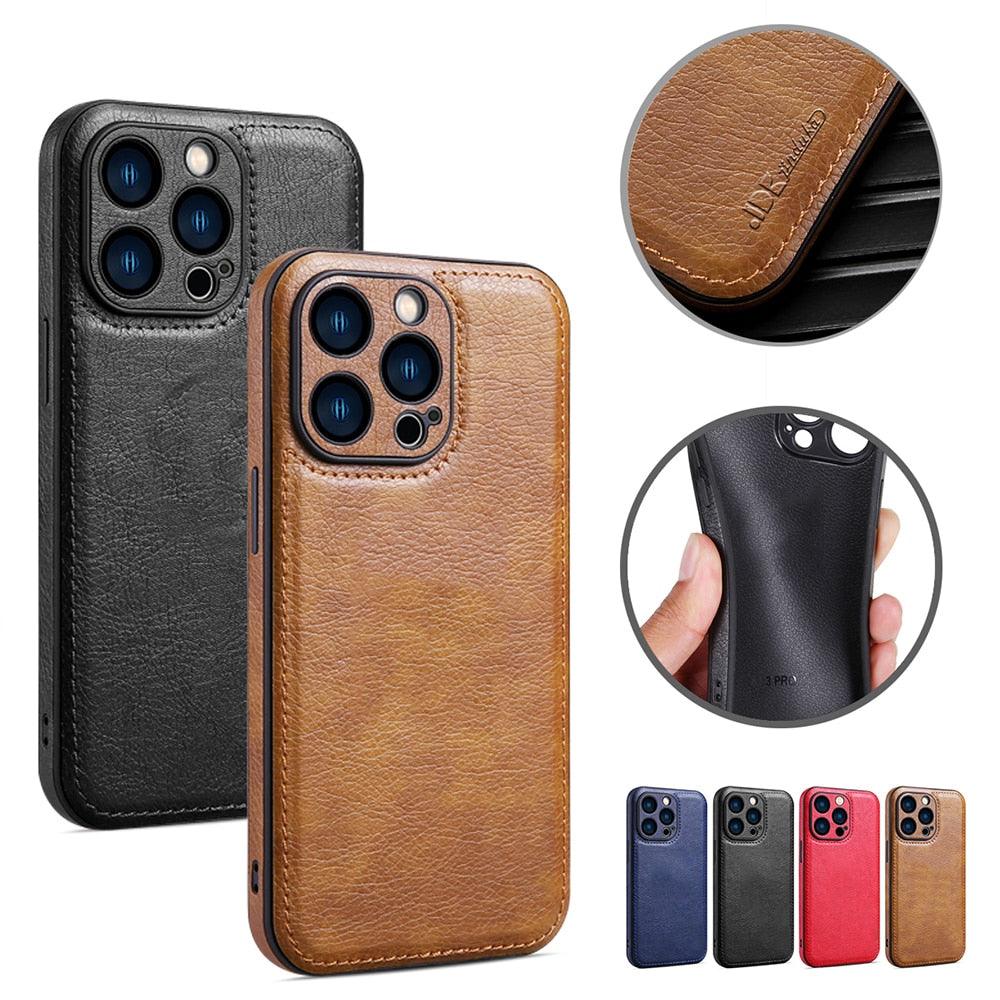Luxury PU leather Phone Case For iPhone 14 13 Pro Max 12Pro 11Pro Max 13 12 Pro XS MAX XR X SE 7 8 plus Fashion Back Cover Leather Back Case for iPhone 14 Pro Shockproof Cover for iPhone