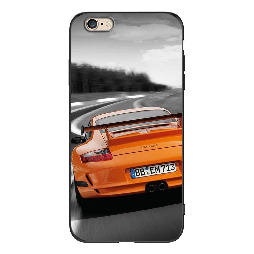 Cute Cover Soft Silicone Print Cars Print Phone Case For Iphone 5s 5 S Se 2016 4.0" Case Phone Cover On Iphone 6s 6 S Plus Funda Bumper Black Case Sport Race Car