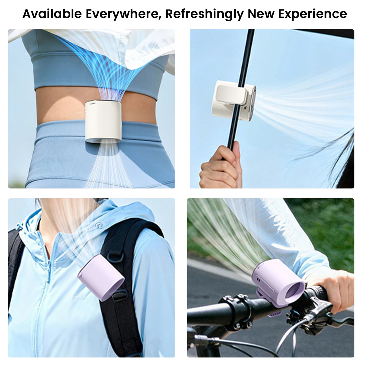 Hands-Free Hanging Neck Fan USB Rechargeable Desk Fan with LED Display 199 Speeds Adjustable for Camping Outdoor