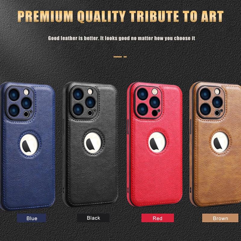 Luxury Leather Case for iPhone 14 13 12 11 Pro MAX XS XR 7 8 Plus Classic Silicone Phone Cover Leather Case Thin Flexible Soft Grip Luxury PU Leather Cover for Men Durable Anti-Scratch Full Phone Cases