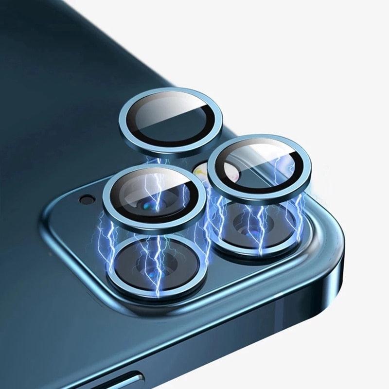 Camera Lens Ring For iPhone 13 14 12 Pro Max Mini Full Cover Metal Ring Tempered Glass On iPhone13pro Back Screen Protector Camera Tempered Glass Protective Film Aluminum Alloy Camera Lens Cover