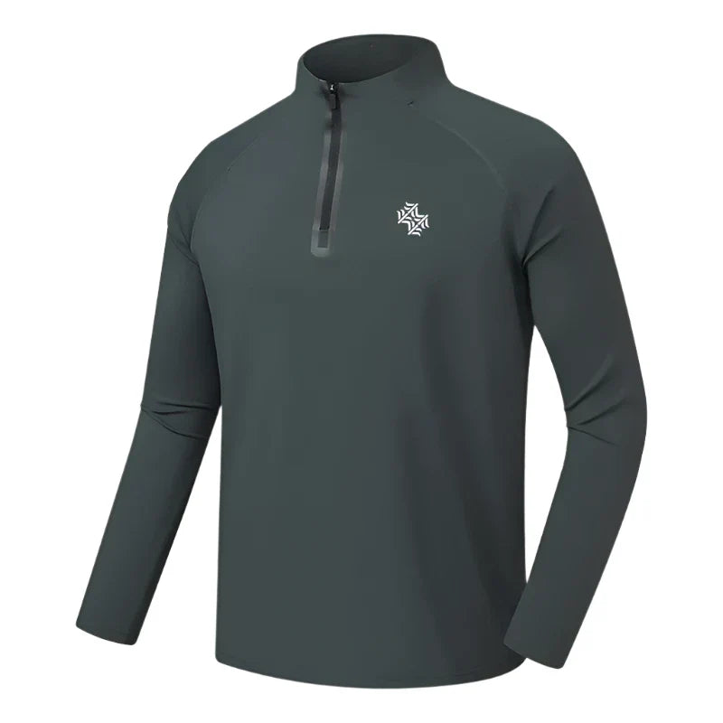 Long Sleeve Performance Polo Shirt for Men Breathable Comfortable