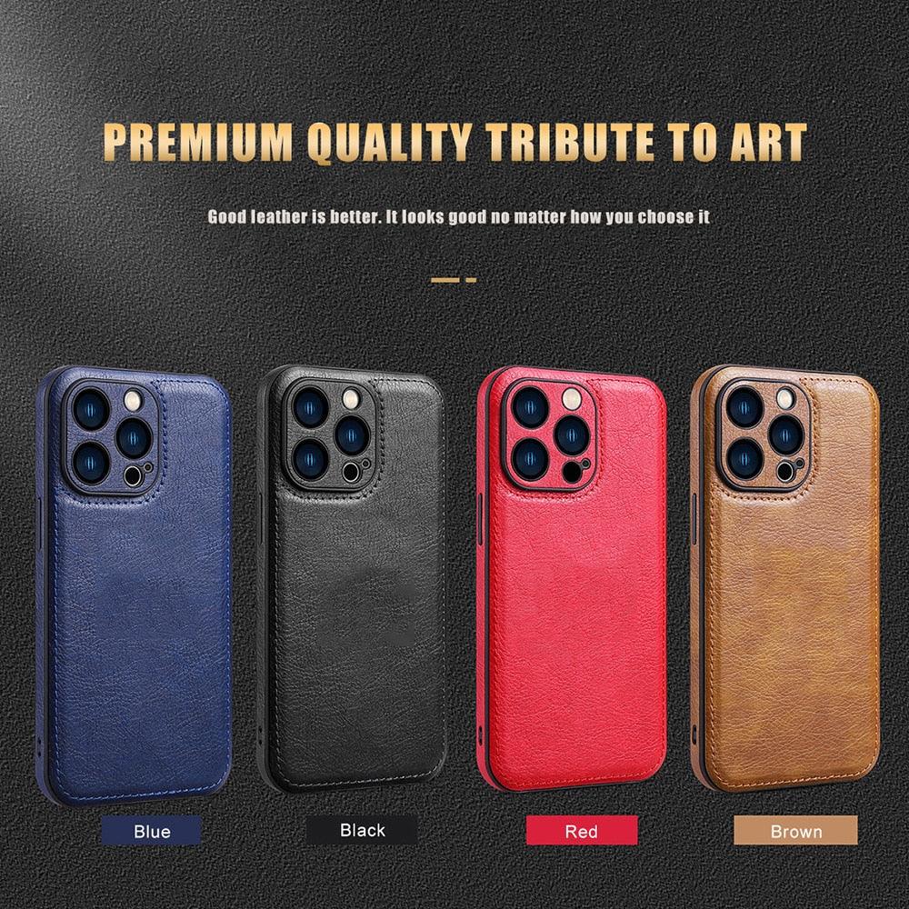 Luxury PU leather Phone Case For iPhone 14 13 Pro Max 12Pro 11Pro Max 13 12 Pro XS MAX XR X SE 7 8 plus Fashion Back Cover Leather Back Case for iPhone 14 Pro Shockproof Cover for iPhone