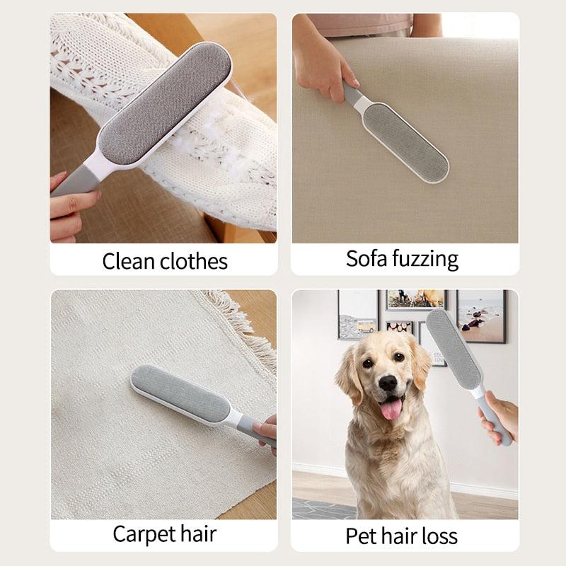 Pet Hair Remover Lint Rollers Brushes Clothes Hairball Remover Brush Dust Sticky Cleaner Fur Clean Pet Hair Tools Reusable Pet Hair Remover with Self-Cleaning Base Pet Hair Double Sided Brush
