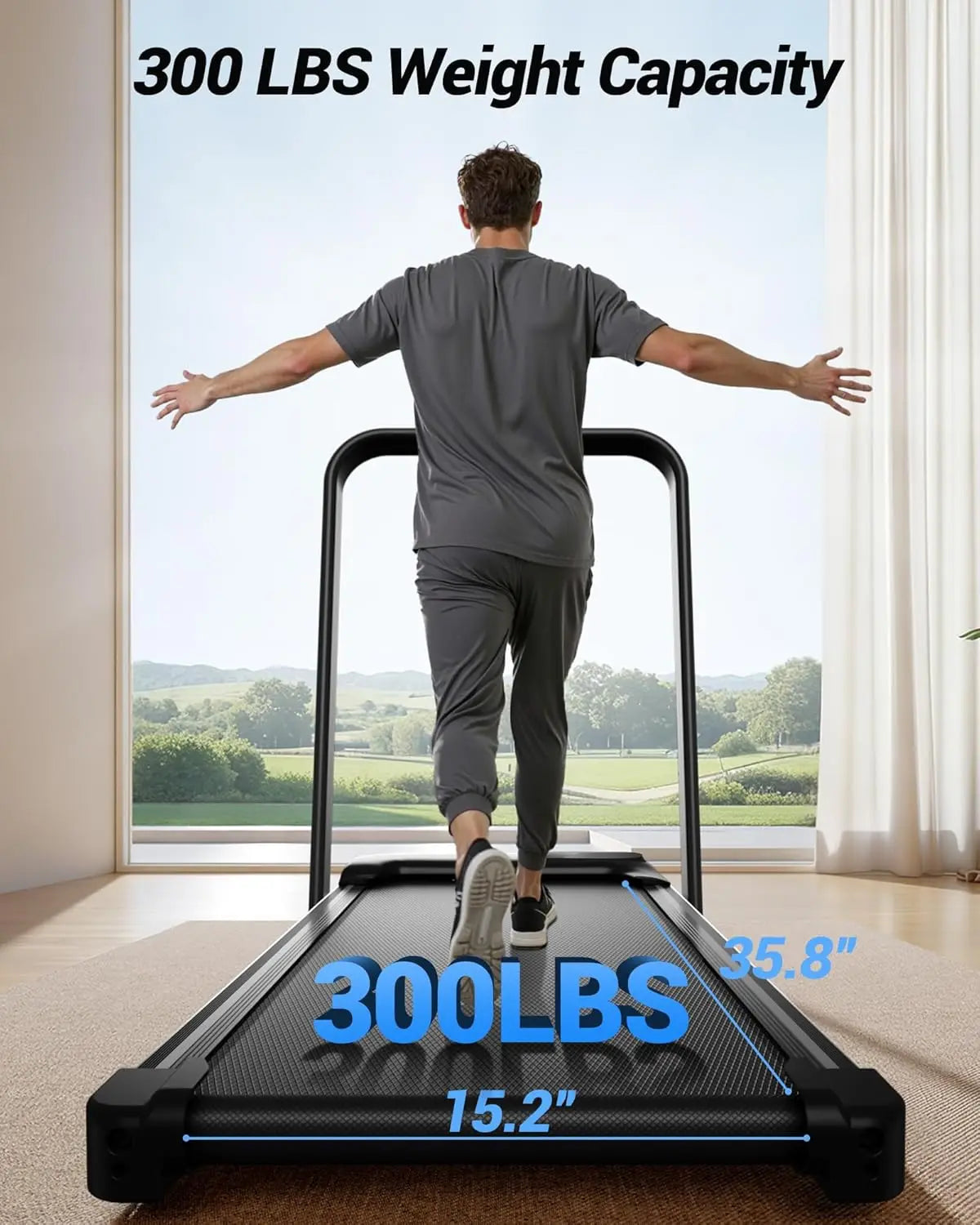 Walking Pad with 15% Incline 0.6-6.2MPH Foldable Portable Treadmill 2.5HP Compact Walking Pad for Home Small Space, Customized