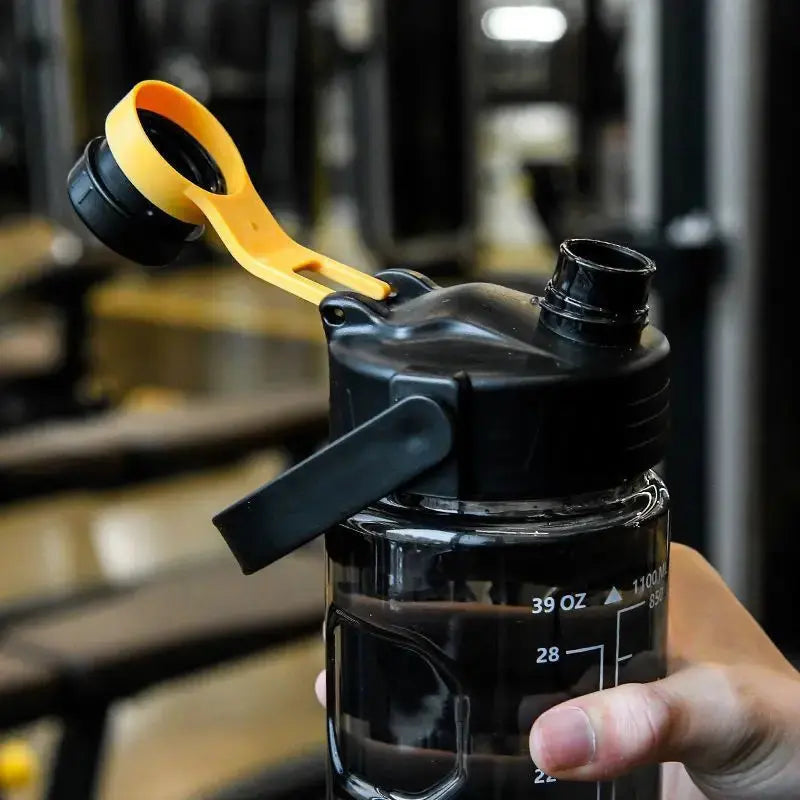 Sports Water Bottle 1.5L/2L/3L Leakproof with Straw & Time Marker