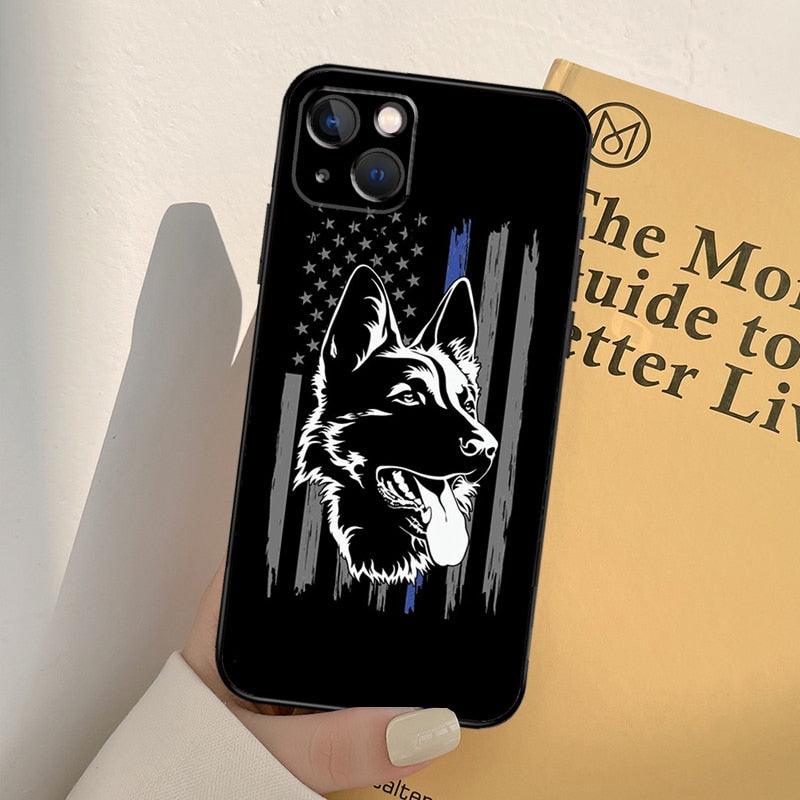 Cartoon German Shepherd Phone Case MAsk Dog Case For iPhone 13 12 Mini 11 14 Pro Max 6S 8 7 Plus SE 2022 2020 X XS Max XR Back Cover Poodle Dog Phone Case Compatible with iphone