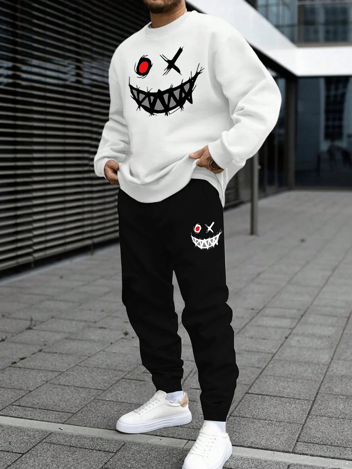 Printed Hoodie Sweatshirt Set