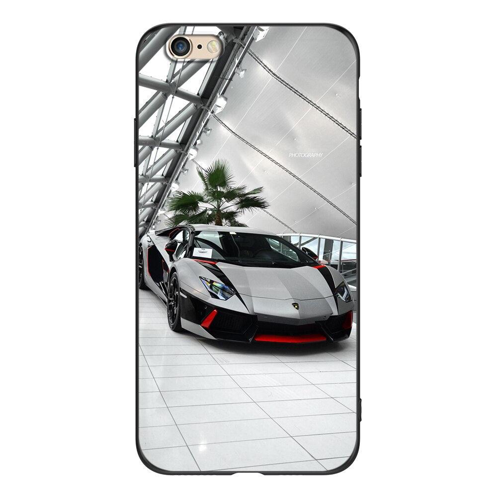 Cute Cover Soft Silicone Print Cars Print Phone Case For Iphone 5s 5 S Se 2016 4.0" Case Phone Cover On Iphone 6s 6 S Plus Funda Bumper Black Case Sport Race Car