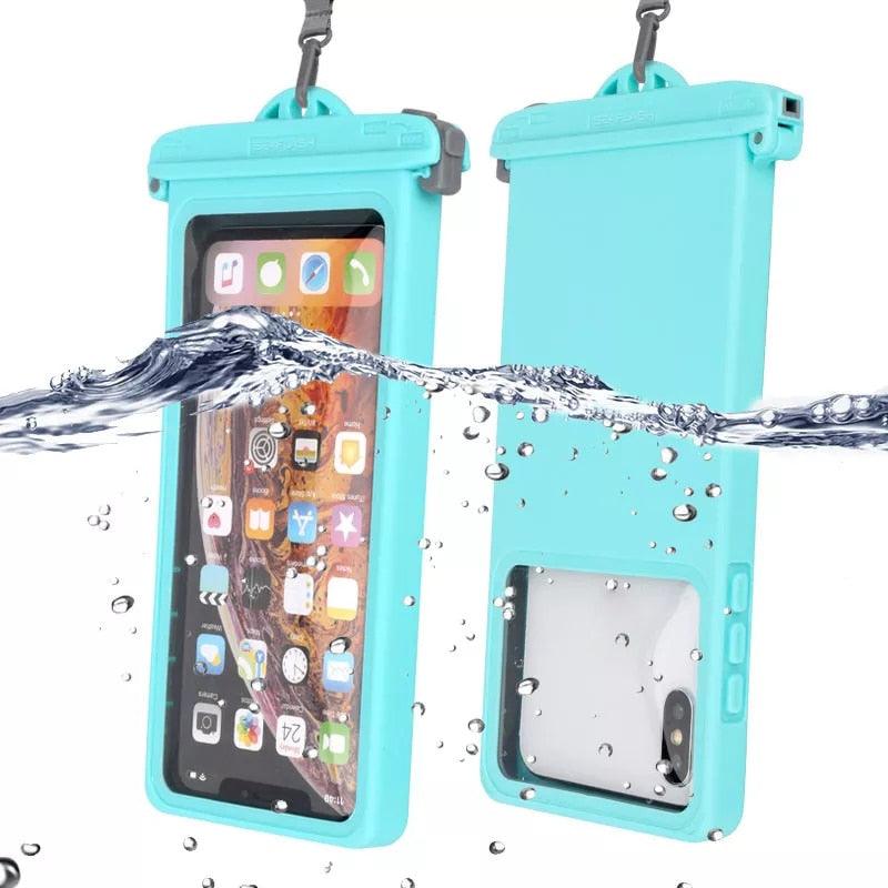 Gray Drop Resistant Waterproof Bag For Mobile Phones Under 6.9 Inches Plastic Mobile Phone Waterproof Case Diving Seal Phone Case Waterproof Pouch Phone Underwater Case 35m