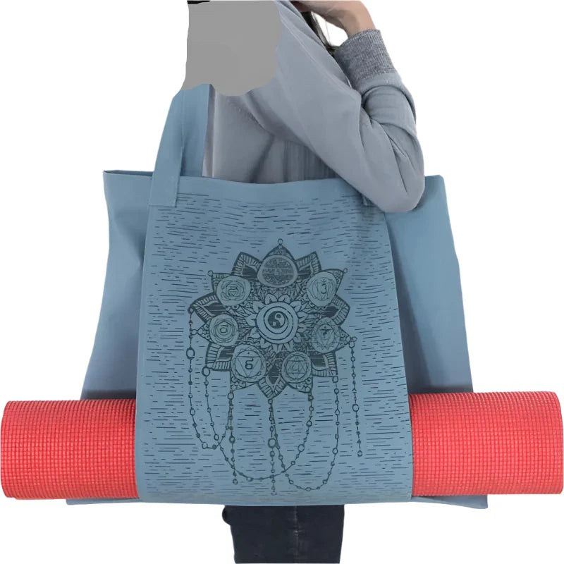 Durable canvas cotton yoga mat bag
