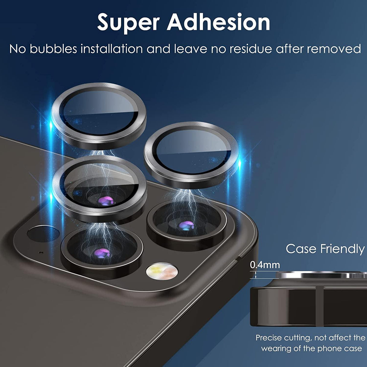 Camera Lens Protector for iPhone 14 Pro Max Plus 13 12 Mini 14Pro iPhone14 13Pro 14Plus 12Pro Glass Protection Protective Film Metallic Camera Ring Lens Protector with Glass Cover