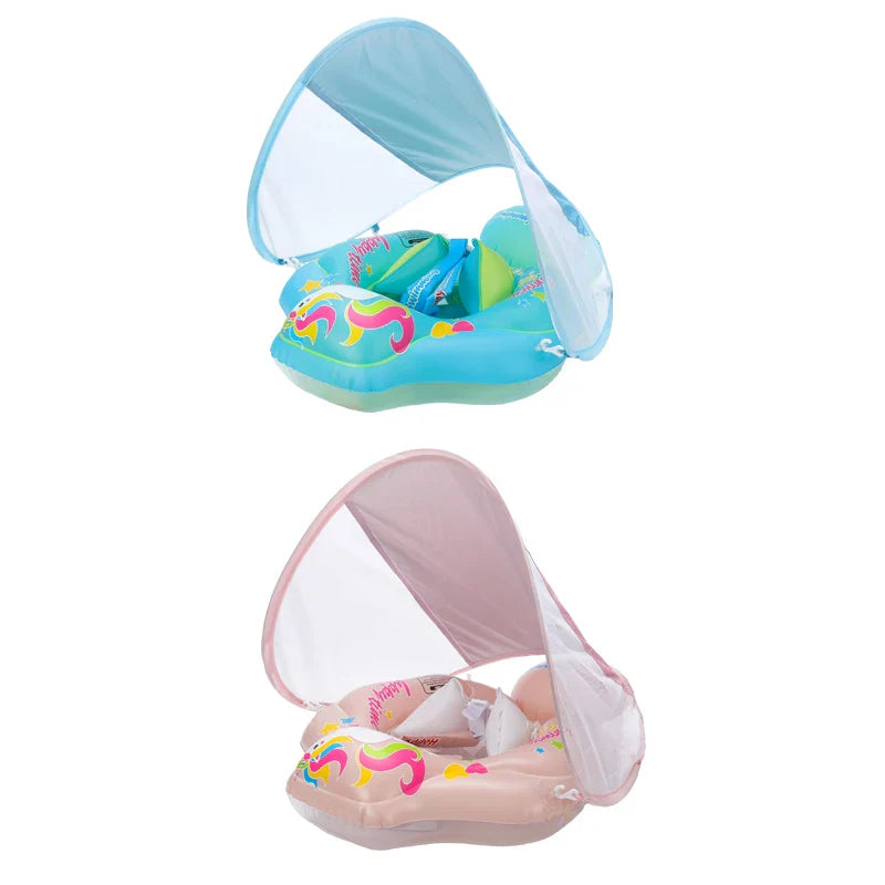 Toddler Swim Ring Shade Baby Swimming Pool Float Inflatable
