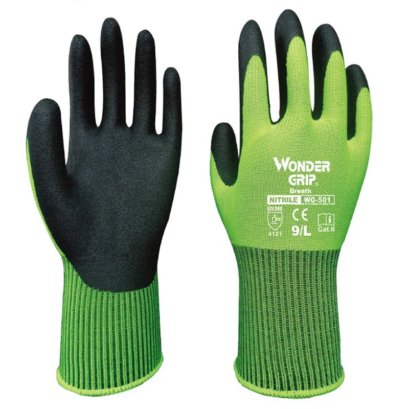 Grip and Go Fluorescent Green Garden Gloves