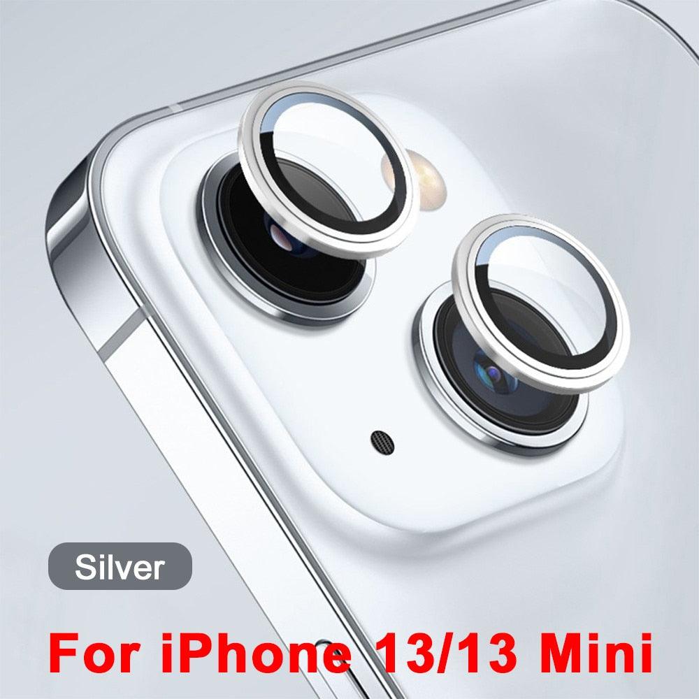 3D Protective Glass Camera Protector Cover For iPhone 13 Pro Max i Phone 13Pro 13 Mini Rear Lens Metal Ring Protect Camera Lens Case Individual Metal Scratch Resistant HD Clear Case Tempered Glass Camera Case