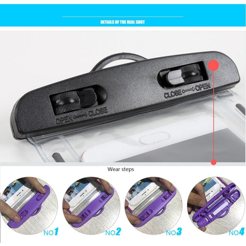 Universal Waterproof Phone Case Swim Bag For iPhone 11 13 Pro Max Water Sports Beach Pool Cover Universal Waterproof Phone Case Waterproof Phone Pouch for iPhone