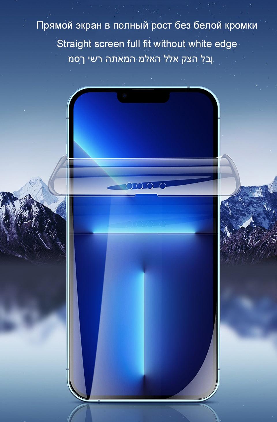 Full Cover Film For iPhone 13 12 11 14 Pro MAX Mini Screen Protector XS Max XR X 7 8 6S Plus SE 2020 Phone Accessories Screen Protector Ultra Strengthened Tempered Glass