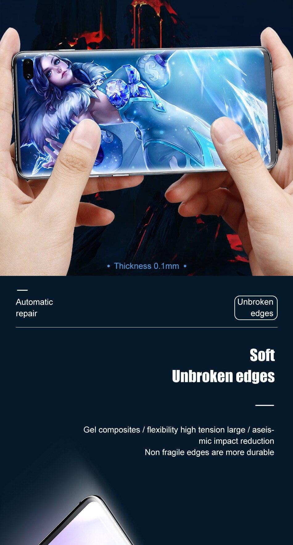 2PCS Hydrogel Silicone Screen Protector Full Glue Cover Sticker Film For iPhone 12 XS Max XR For iphone 13 X 7 8 6S 11 pro max Hydrogel Protective Film Transparent Soft Screen Protectors