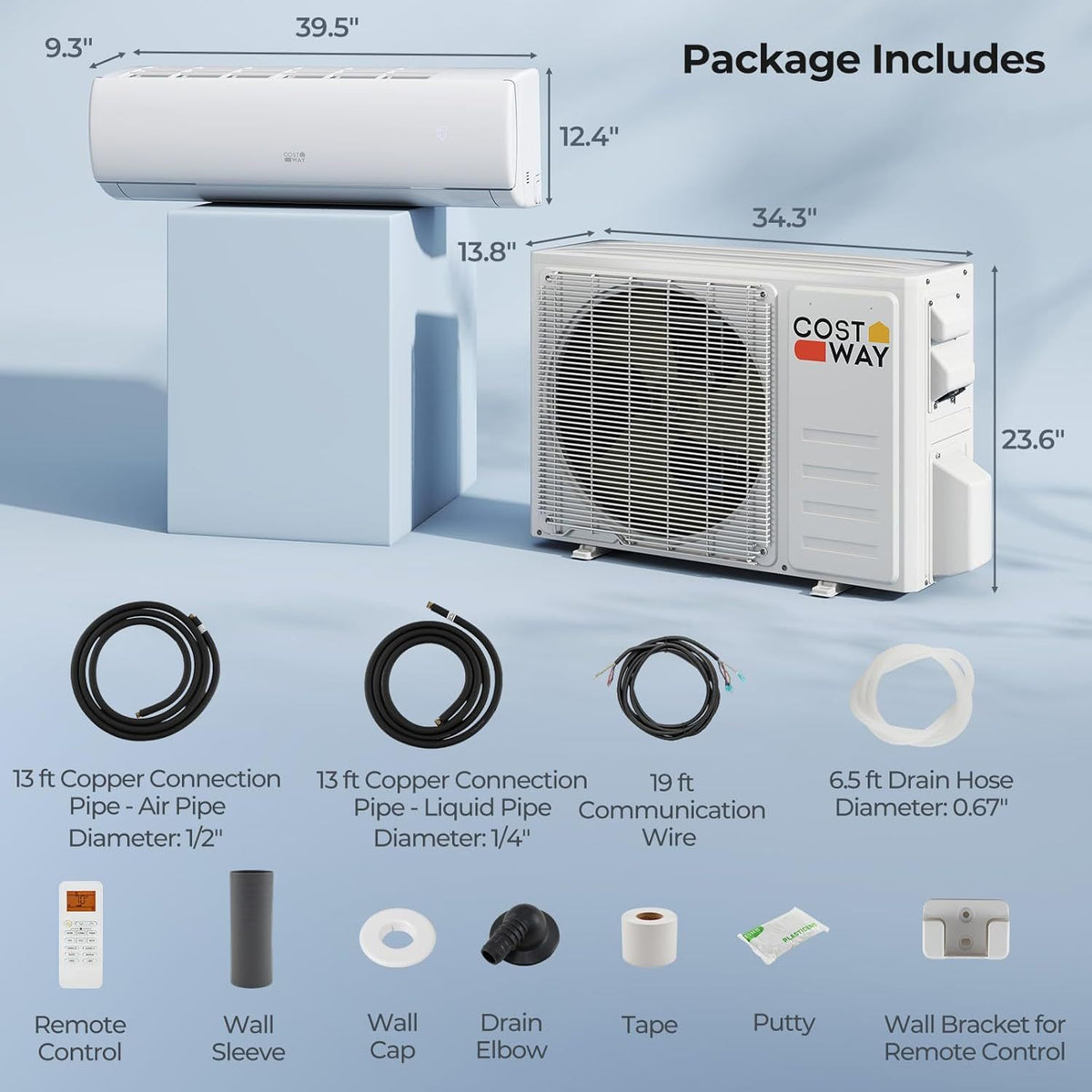 Serie EchoCool aire acondicionado split 23000 BTU 208/230V con Bomba de Calor