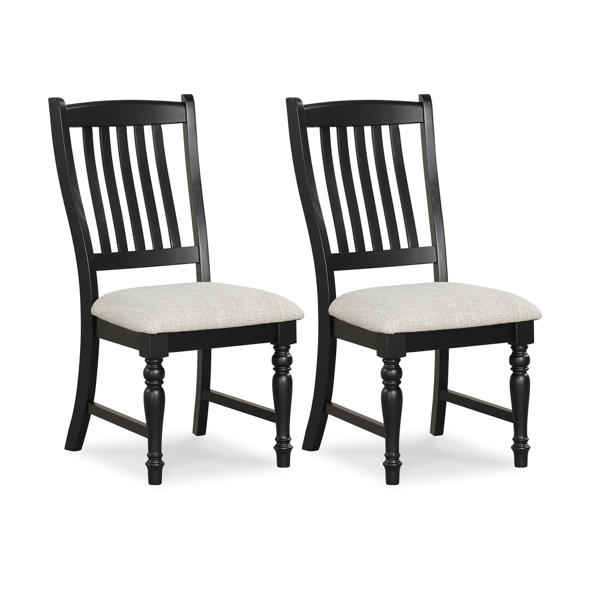 Set of 2 Dining Chairs Kitchen Side Chair with Solid Wood Legs-Black