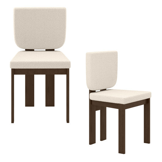 Wooden Dining Chair Set of 2 with Rubber Wood Leg for Home Office Living Room-Brown