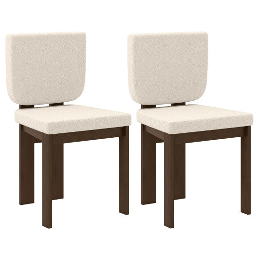 Wooden Dining Chair Set of 2 with Rubber Wood Leg for Home Office Living Room-Brown