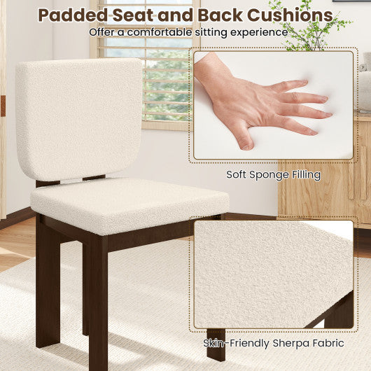 Wooden Dining Chair Set of 2 with Rubber Wood Leg for Home Office Living Room-Brown