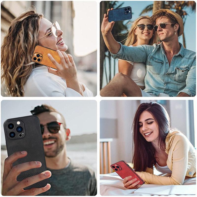 Gorgeous Luxury Genuine Leather Phone Case For iphone 13 Pro Max 12 11 14Pro Max XR XS MAX 7Plus Shockproof Cover Full Protective Slim Leather Luxury PU Flexible Bumper Non-Slip Grip Shockproof Full Body Protective Cover Men Women Phone Cases