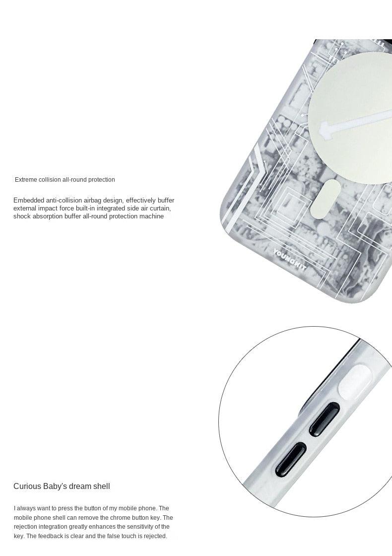 Cover Iphone 13 14 Pro Max Case Trend Magnetic Wireless Charging Cell Phone Iphone Anti-drop Case Smartphone Magnetic Case Designed For Iphone