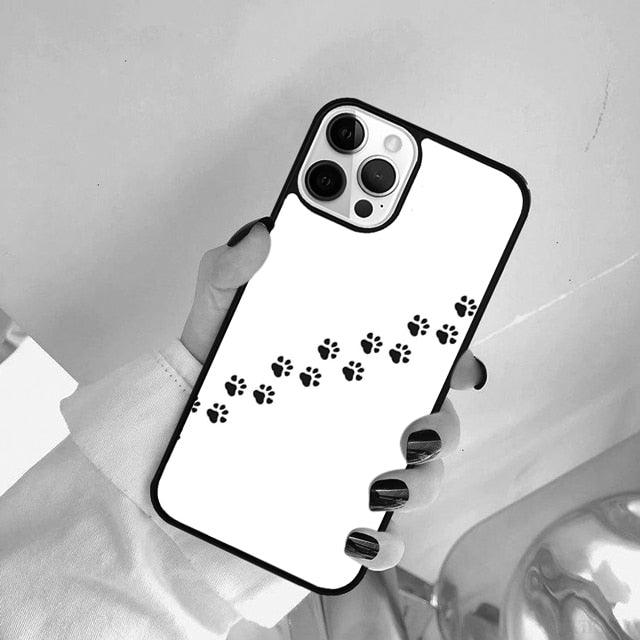Dog Foot Print Colorful Pattern Phone Case For Iphone 14 Se 2020 Xr Xs 11 12 13 Mini Pro Max 6 7 8 Plus Ultra Designer Printed Hard Back Case