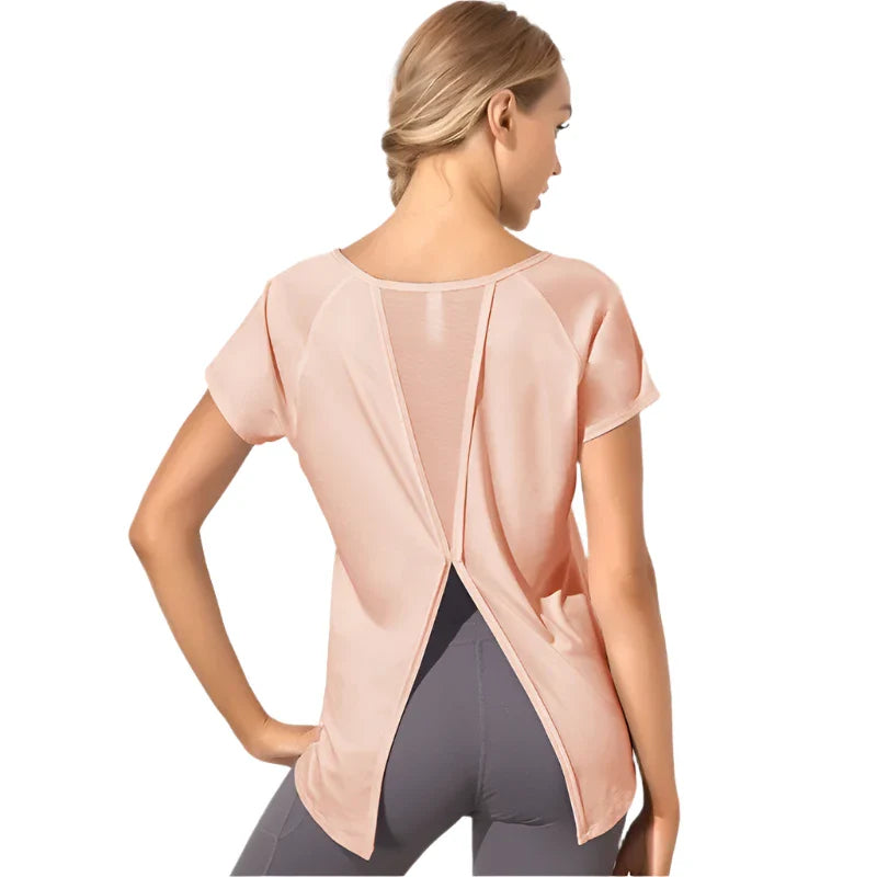 Women's Short Sleeve Yoga Shirt Breathable Stretchy Sexy